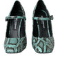 Dolce & Gabbana Aqua Python Leather Mary Jane Pumps Shoes