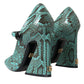 Dolce & Gabbana Aqua Python Leather Mary Jane Pumps Shoes