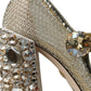 Dolce & Gabbana Gold Mesh Crystal Mary Jane Pumps Heels Shoes