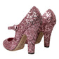 Dolce & Gabbana Pink Sequin Mary Jane Pumps High Heels Shoes