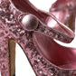 Dolce & Gabbana Pink Sequin Mary Jane Pumps High Heels Shoes