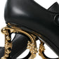 Dolce & Gabbana Black Leather Logo Heels Mary Janes Pumps Shoes