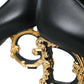 Dolce & Gabbana Black Leather Logo Heels Mary Janes Pumps Shoes