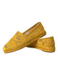 Dolce & Gabbana Yellow Taormina Lace Espadrille Loafers Flats Shoes