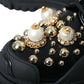 Dolce & Gabbana Black Leather Trekking Derby Embellished Shoes