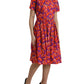 Dolce & Gabbana Multicolor Floral Cotton A-line Knee Length Dress