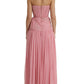 Dolce & Gabbana Pink Silk Strapless Maxi A-line Gown Dress