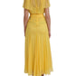 Dolce & Gabbana Yellow Silk Sheath Belted Long Maxi Dress