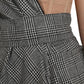 Dolce & Gabbana Gray Beige Plaid Layered One Shoulder Dress