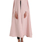 Dolce & Gabbana Light Pink Silk Long Maxi Cape Coat Jacket