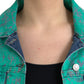 Dolce & Gabbana Green Cotton Tie Dye Cropped Cropped Denim Jacket