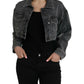 Dolce & Gabbana Dark Gray Cotton Stretch Cropped Denim Jacket