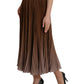 Dolce & Gabbana Brown Ombre Pleated High Waist Midi Skirt