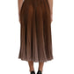 Dolce & Gabbana Brown Ombre Pleated High Waist Midi Skirt