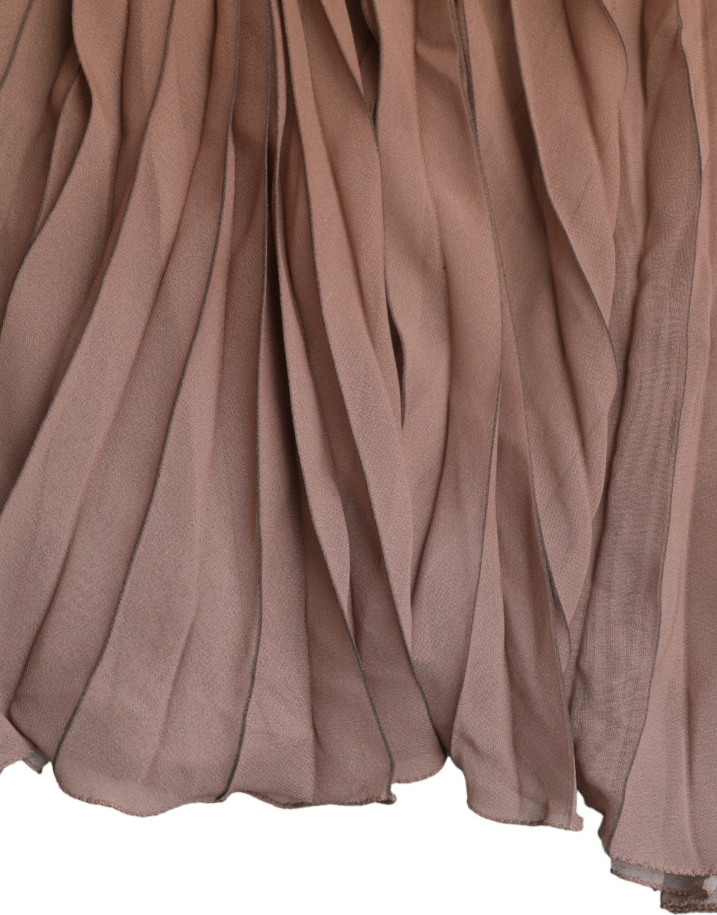 Dolce & Gabbana Brown Ombre Pleated High Waist Midi Skirt