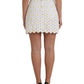 Dolce & Gabbana White Yellow Floral A-line Mini Skirt