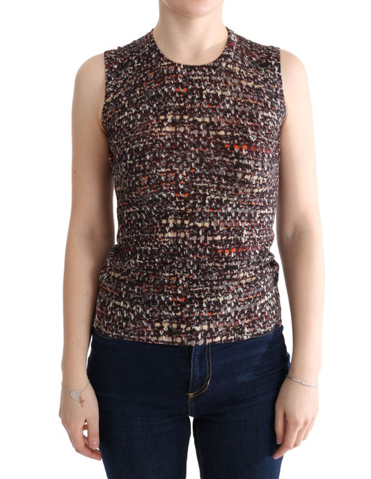 Dolce & Gabbana Multicolor Knit Wool Sleeveless Top