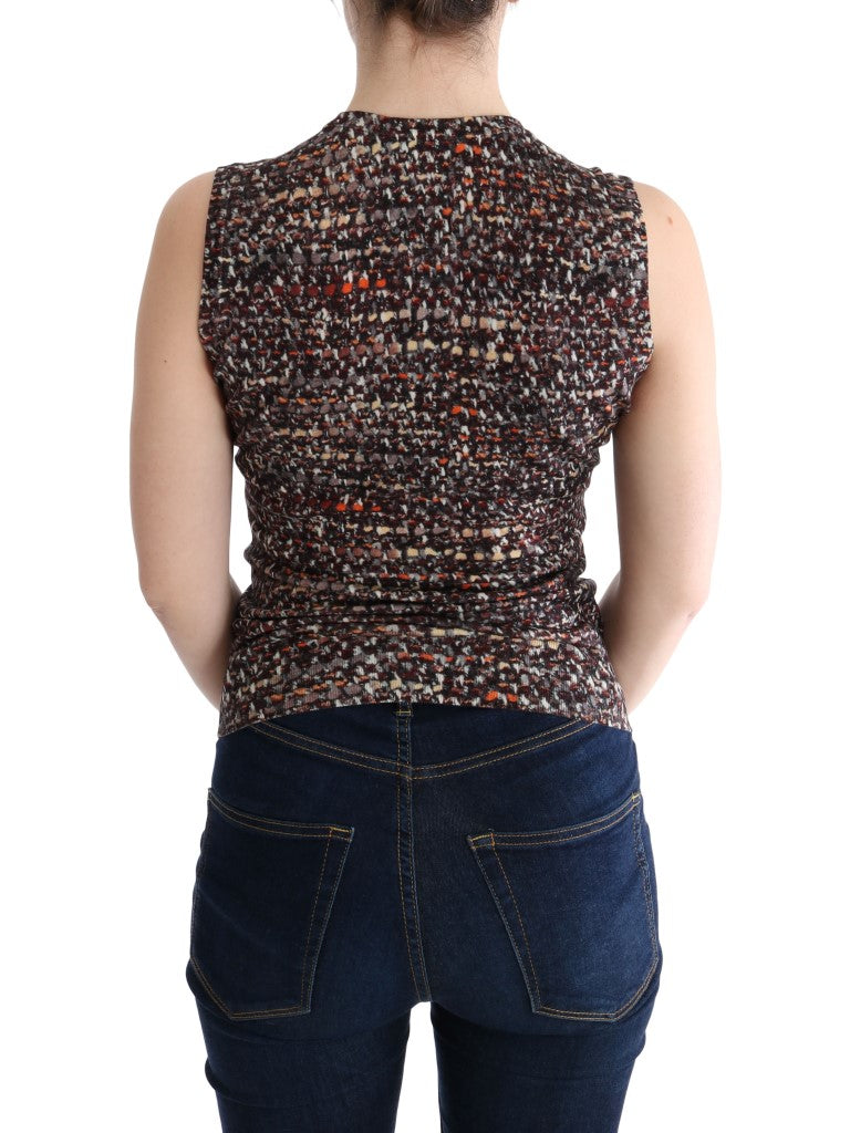 Dolce & Gabbana Multicolor Knit Wool Sleeveless Top