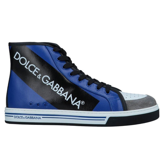 Dolce & Gabbana Blue Logo High Top Sneakers