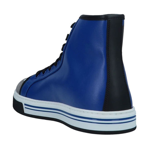 Dolce & Gabbana Blue Logo High Top Sneakers