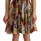 Dolce & Gabbana Beige Floral Sleeveless Round Neck Mini Dress