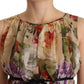 Dolce & Gabbana Beige Floral Sleeveless Round Neck Mini Dress