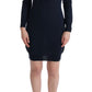 MARGHI LO' Blue Wool Long Sleeve Shift Dress