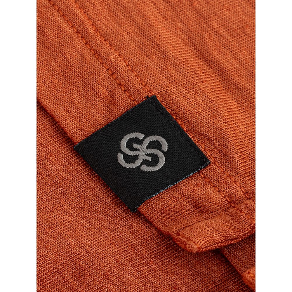 Gran Sasso Brown Linen Polo Shirt