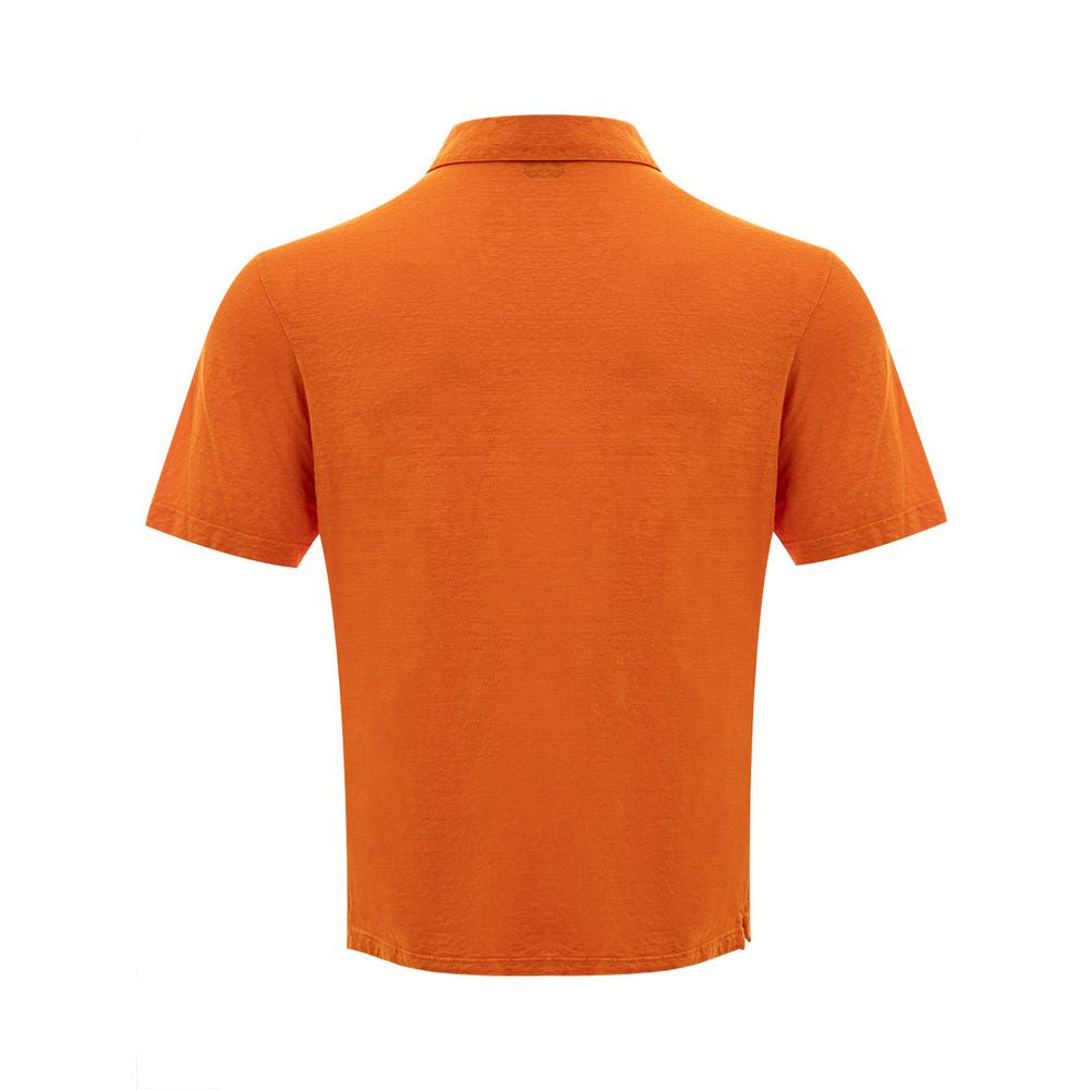 Gran Sasso Orange Linen Polo Shirt