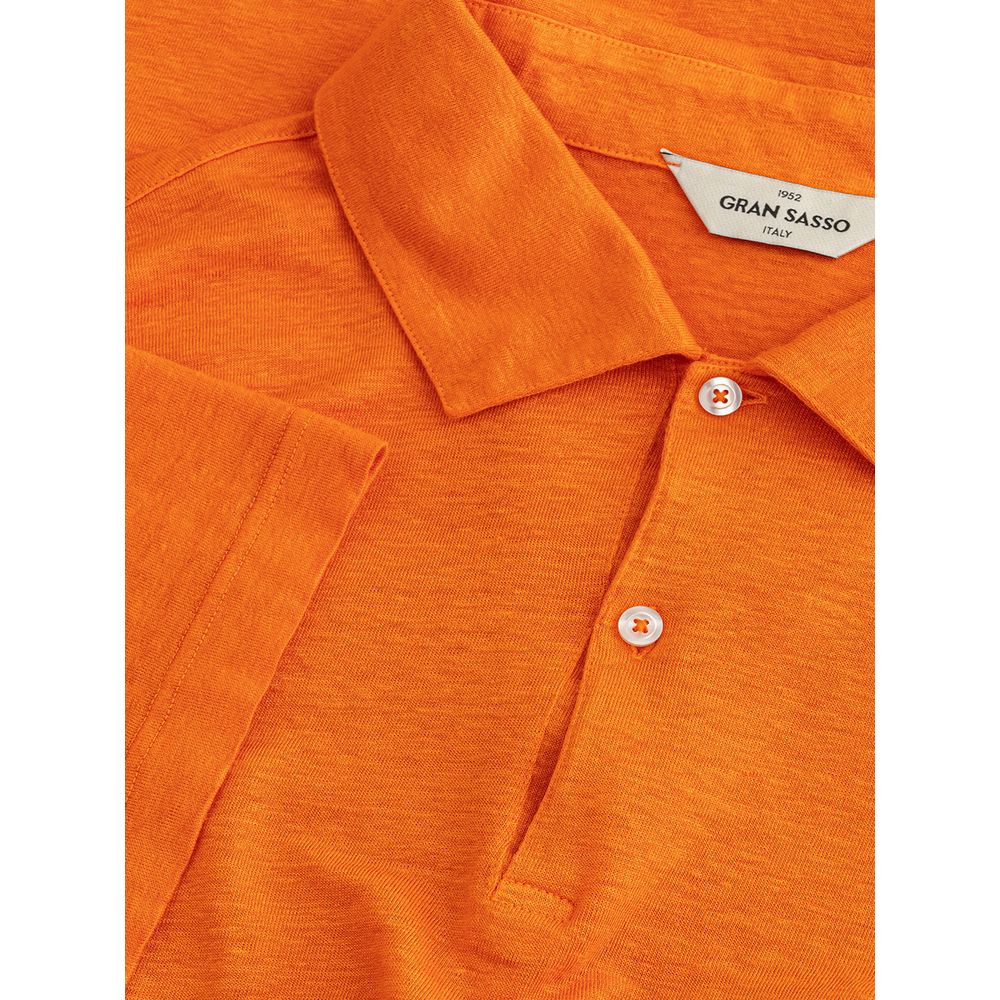 Gran Sasso Orange Linen Polo Shirt