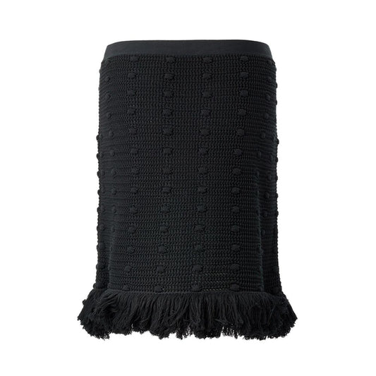 Bottega Veneta Black Cotton Skirt