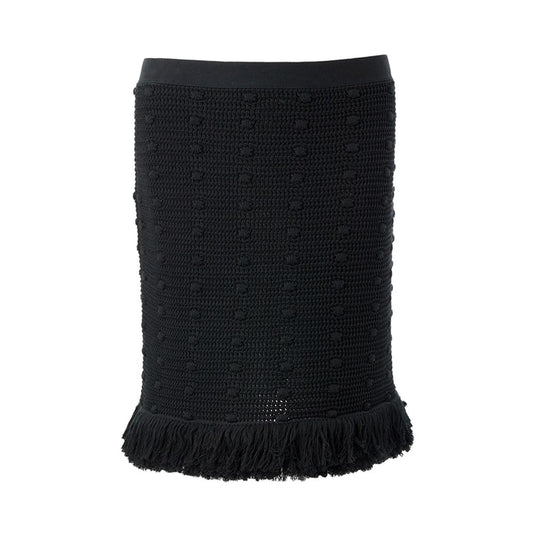 Bottega Veneta Black Cotton Skirt