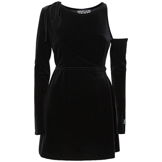 Versace Jeans Black Cut Out Shoulder Dress