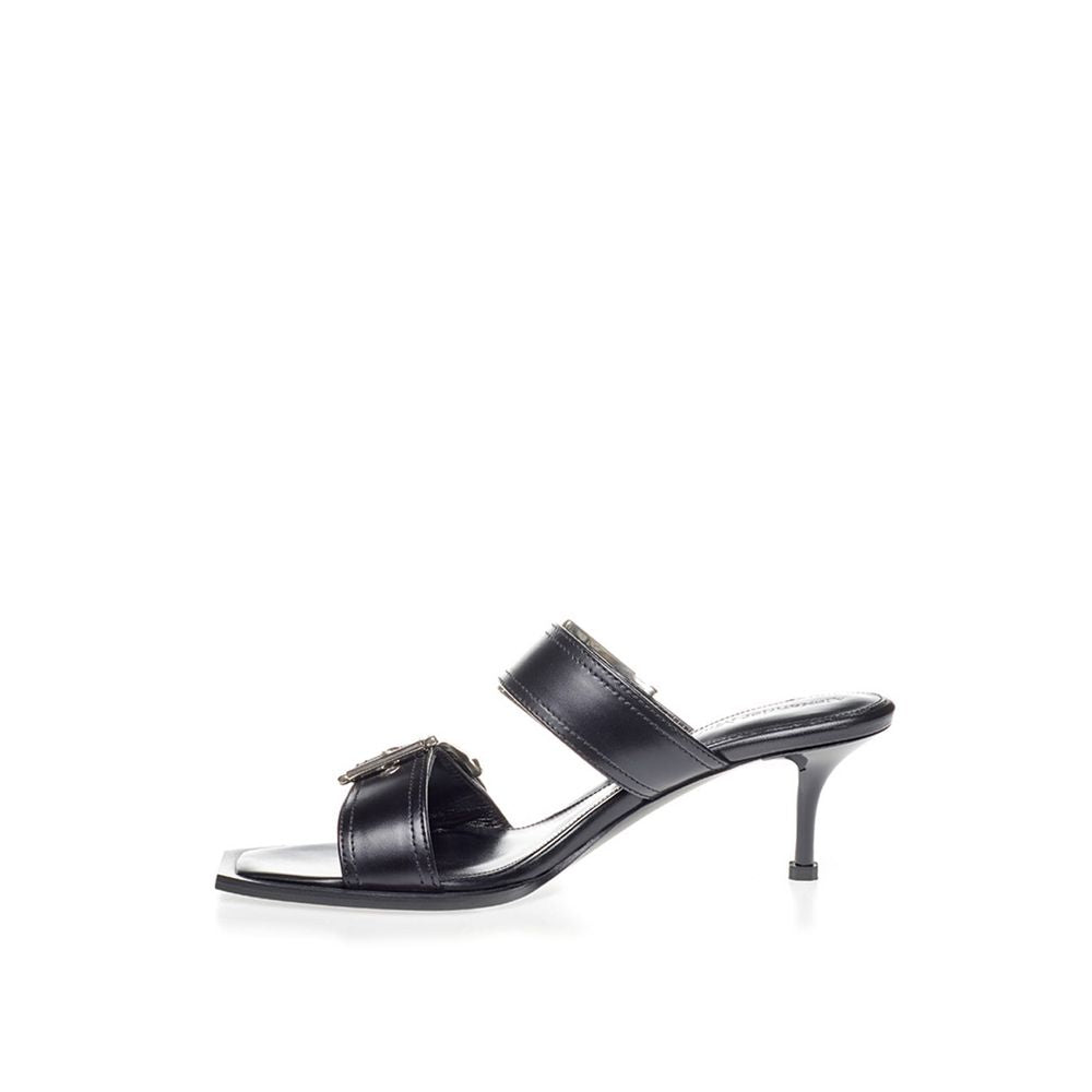 Alexander McQueen Black Leather Sandal