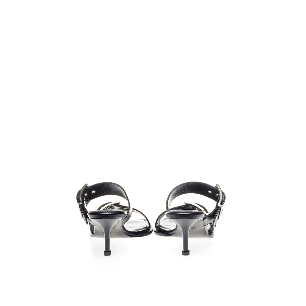 Alexander McQueen Black Leather Sandal