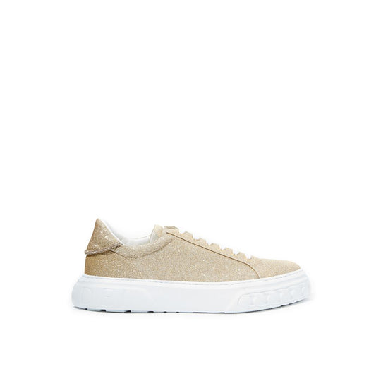 Casadei Gold Leather Sneaker