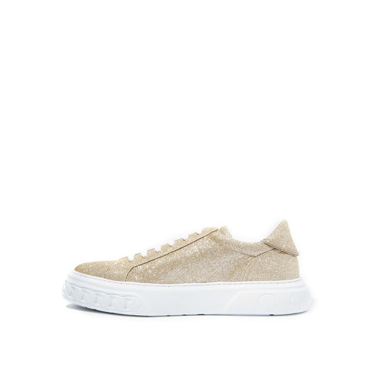 Casadei Gold Leather Sneaker