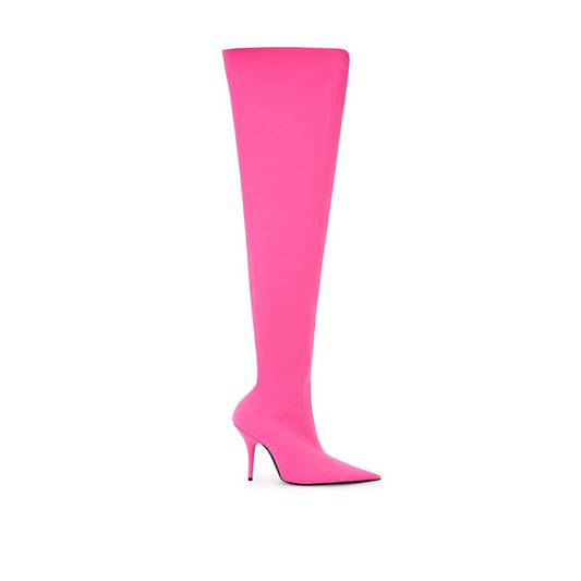 Balenciaga Pink Knee High Heeled Boots