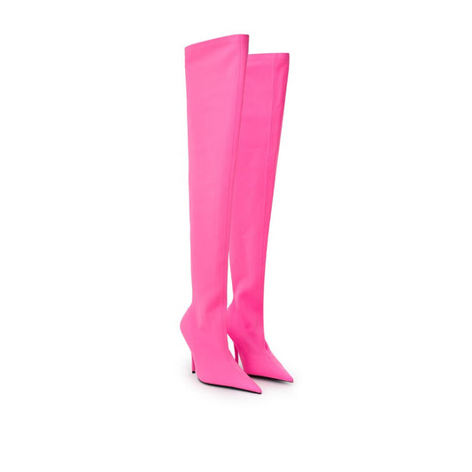 Balenciaga Pink Knee High Heeled Boots