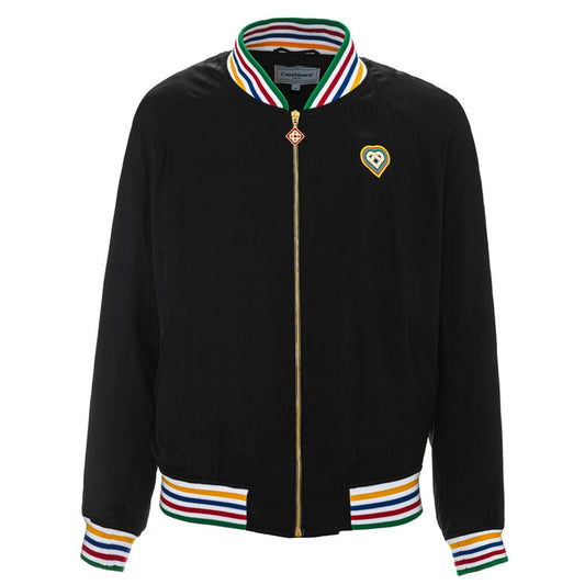 Casablanca Black Souvenir Silk Bomber Jacket