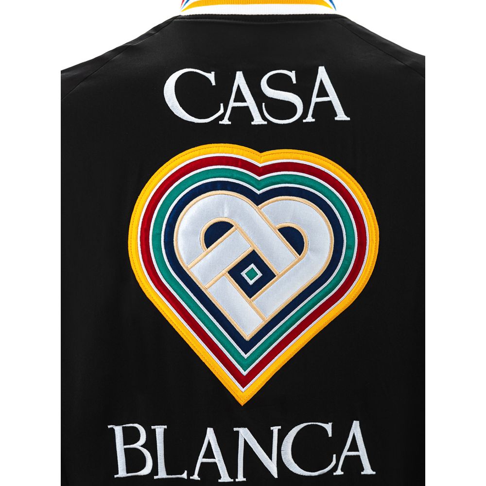 Casablanca Black Souvenir Silk Bomber Jacket