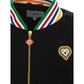 Casablanca Black Souvenir Silk Bomber Jacket