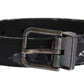 Dolce & Gabbana Black Cayman Linen Leather Belt