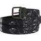 Dolce & Gabbana Black Cayman Linen Leather Belt