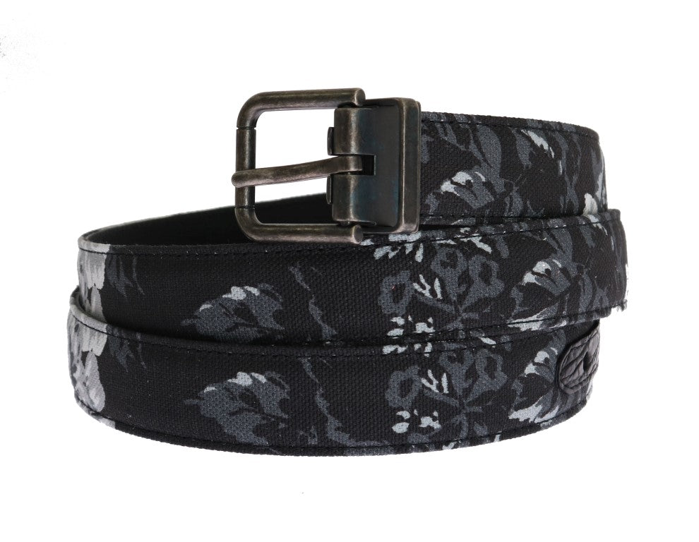 Dolce & Gabbana Black Cayman Linen Leather Belt