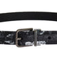 Dolce & Gabbana Black Cayman Linen Leather Belt