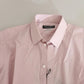 Dolce & Gabbana Light Pink Cotton Men Formal GOLD Dress Shirt