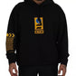 Dolce & Gabbana Black Cotton Logo Hooded Sweatshirt Sweater