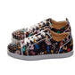 Christian Louboutin Louis Junior Spikes Orlato Crepe Satin Multicolour Limited Edition Dr Bored Print Sneakers