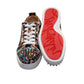 Christian Louboutin Louis Junior Spikes Orlato Crepe Satin Multicolour Limited Edition Dr Bored Print Sneakers